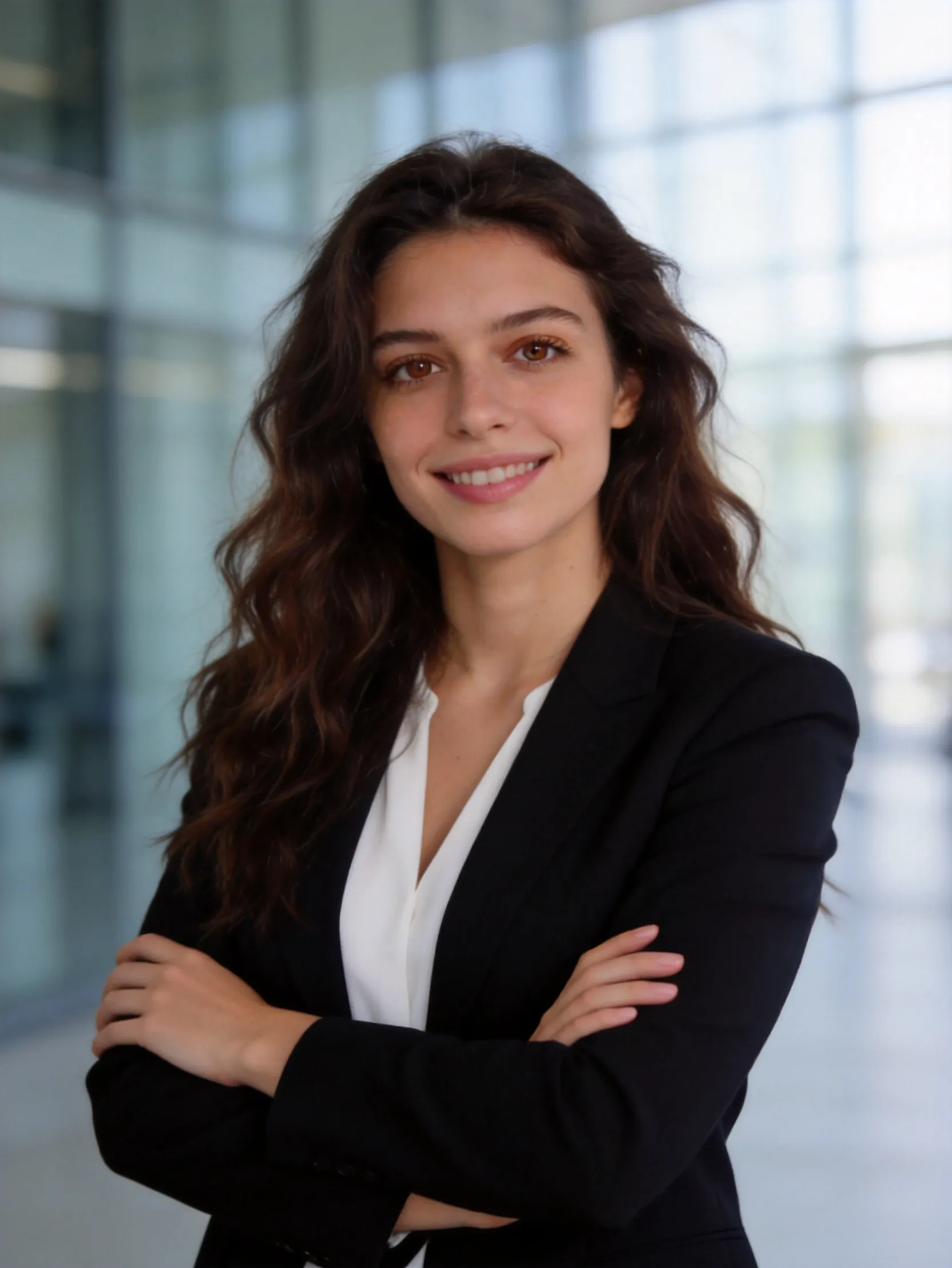 A professional female executive headshot for LinkedIn, business profiles, and personal branding. AI Photo