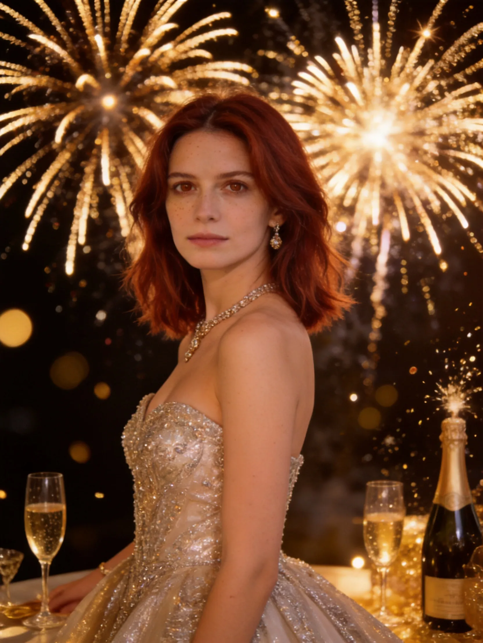 Luxury New Year Portrait AI Photo