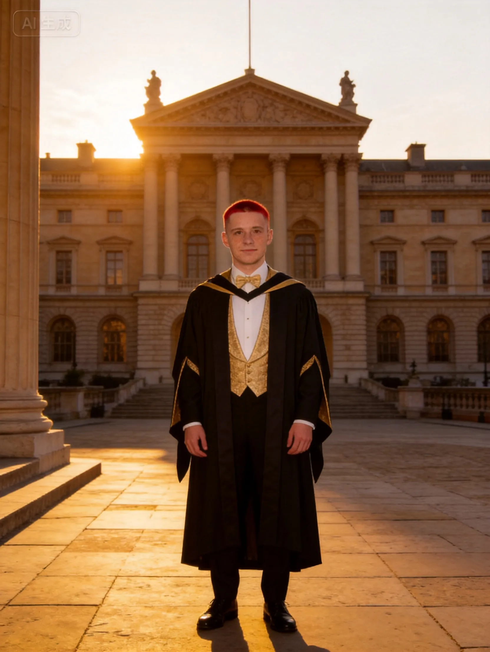 European Luxury Graduation Portrait AI Photo