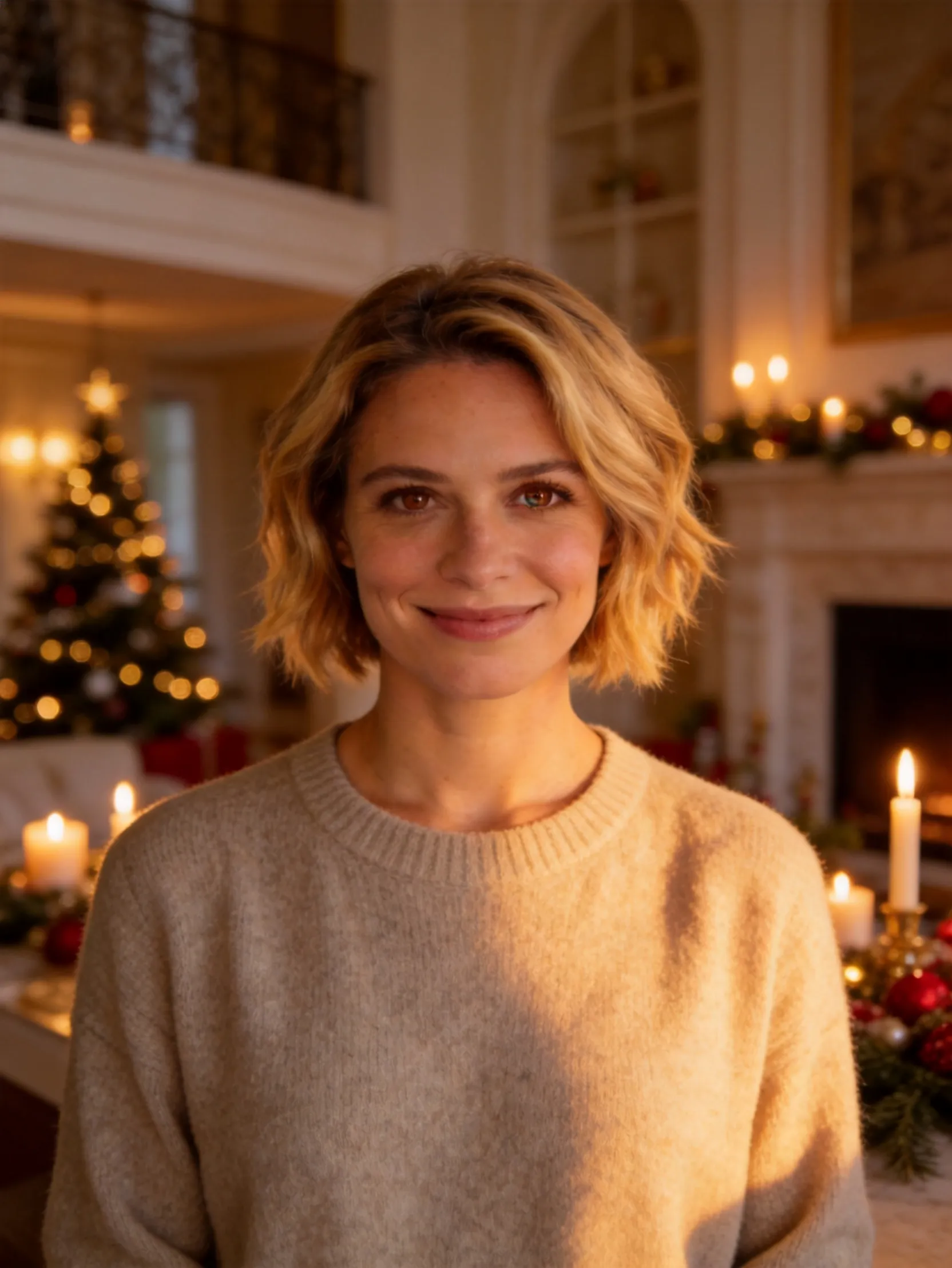 European Luxury Christmas Portrait AI Photo