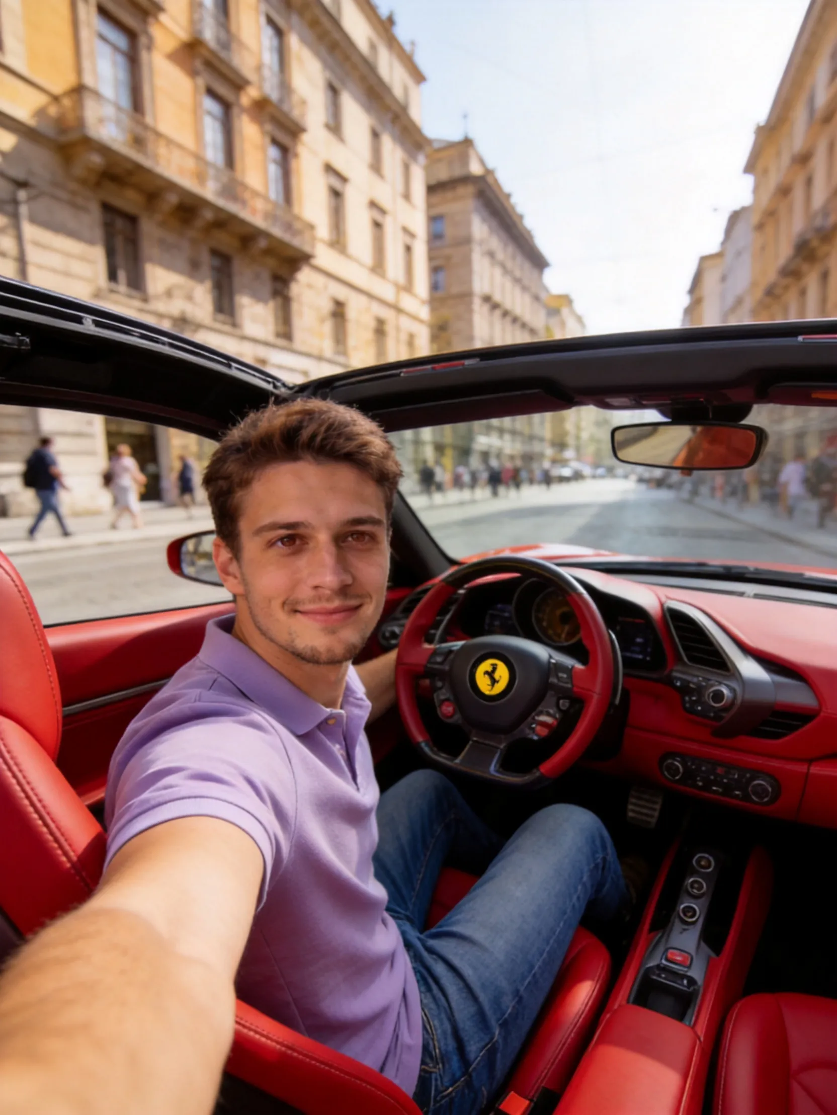 seat of a luxury sports car AI Photo