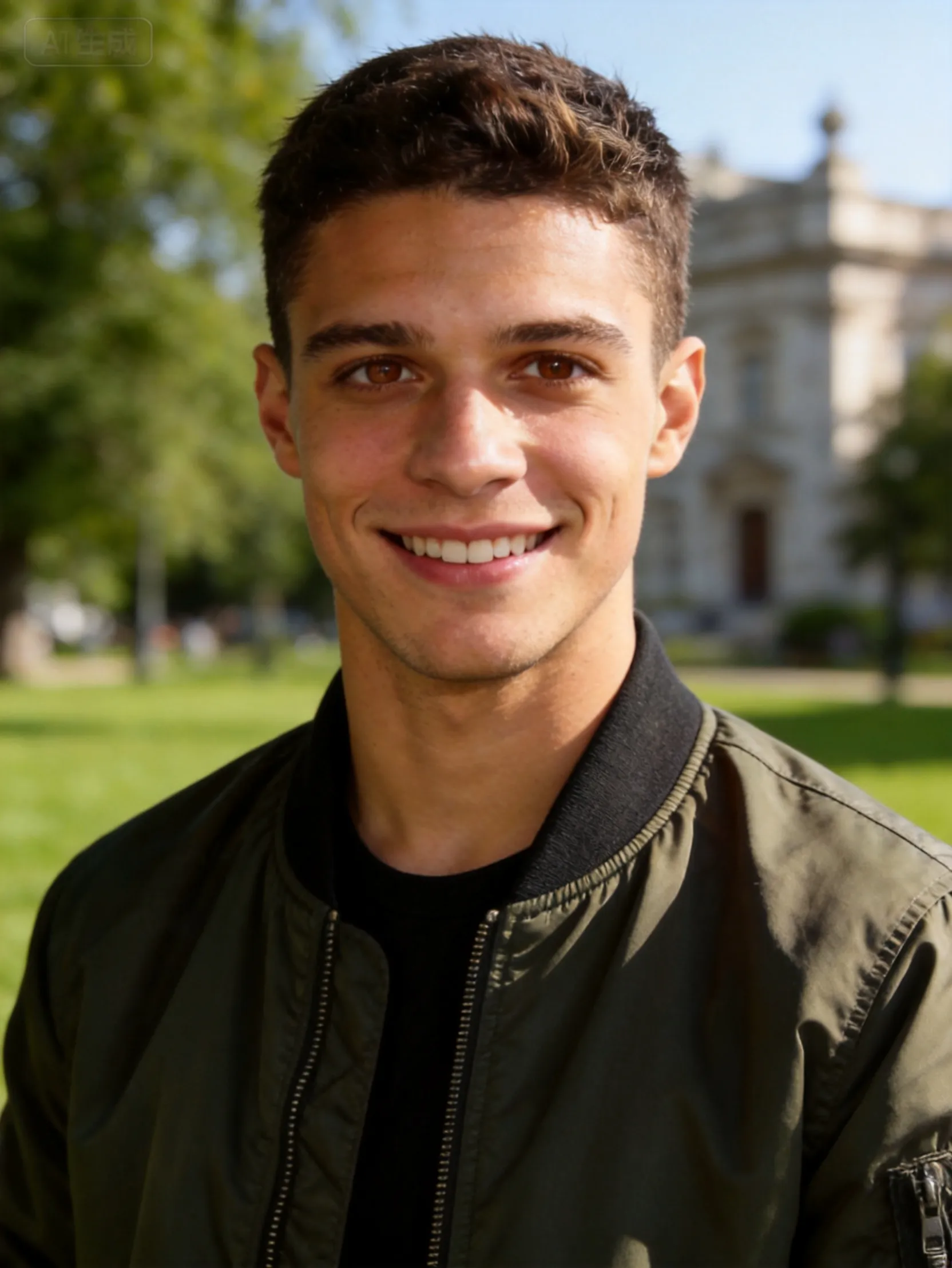 Vibrant, outdoor portrait AI Photo