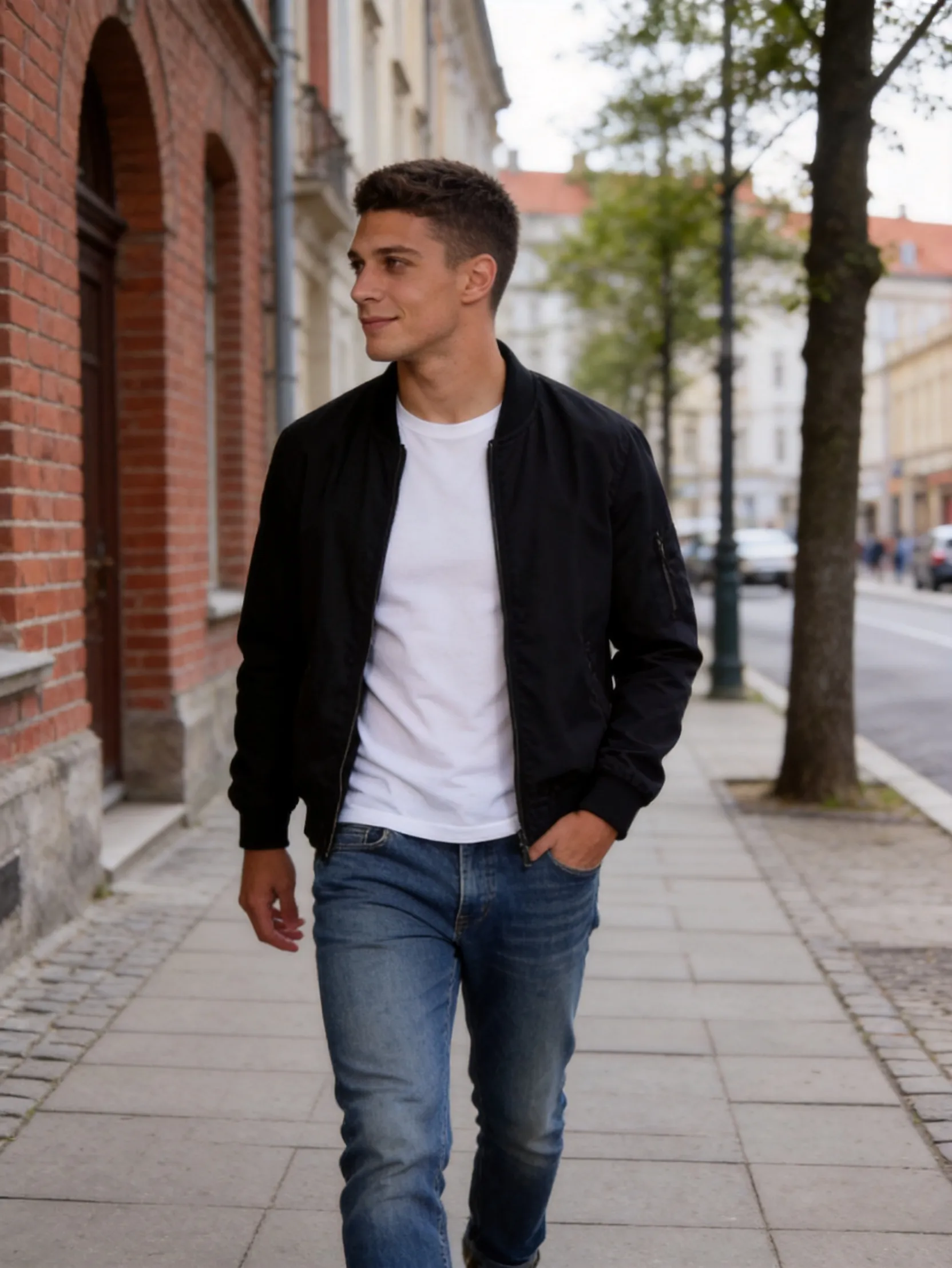 Casual Urban Street Portrait of a Man AI Photo