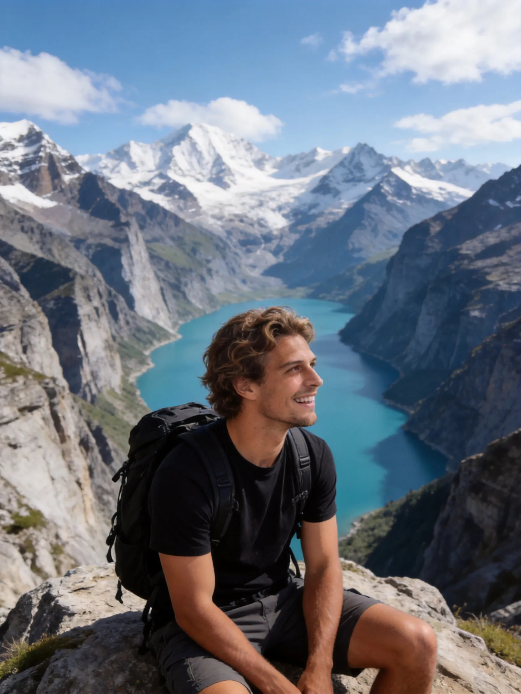 Epic mountain lake portraits for peak baggers. AI Photo
