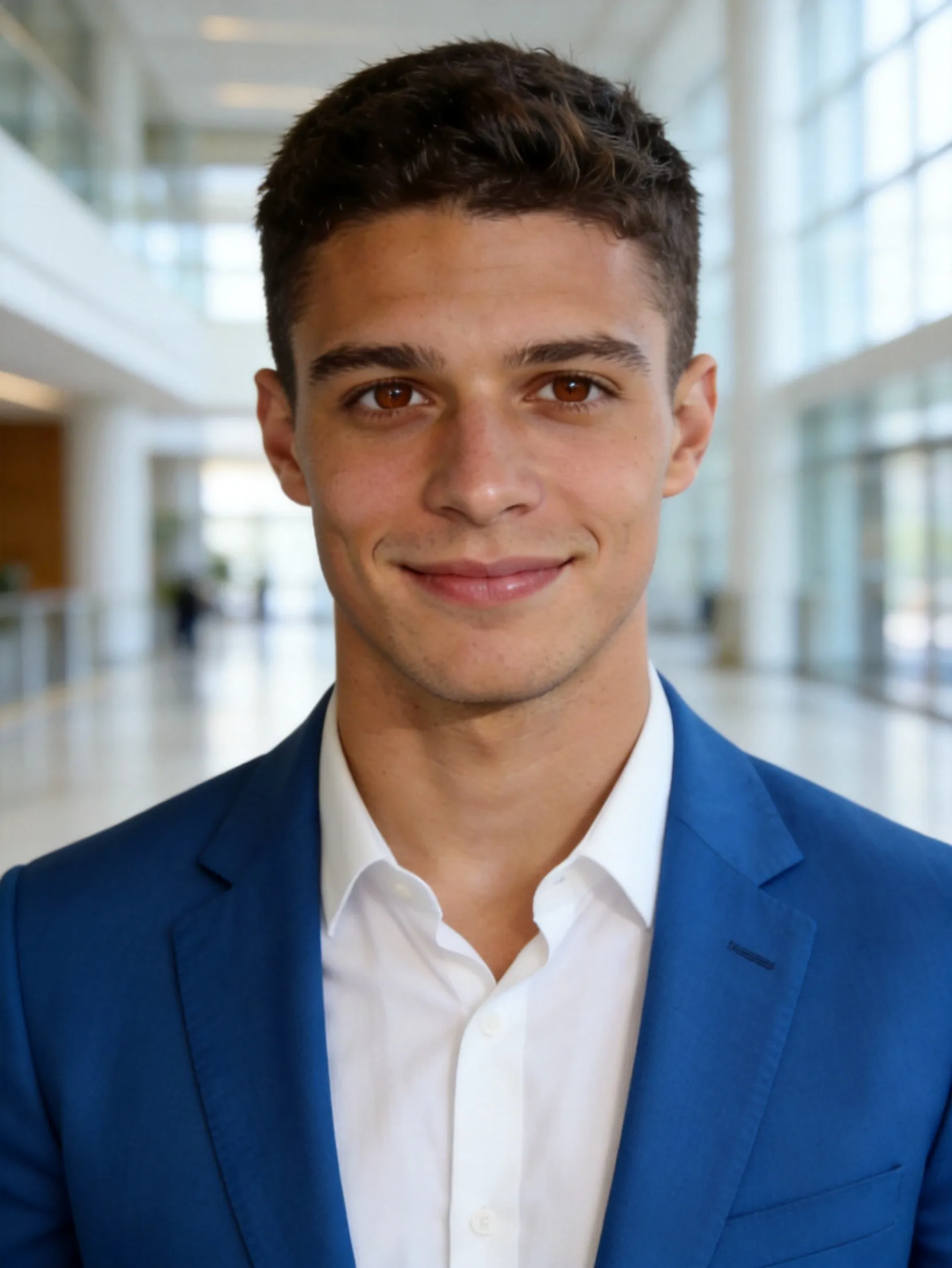 LinkedIn Elite Business Professional Blue Suit Coat Portrait AI Photo