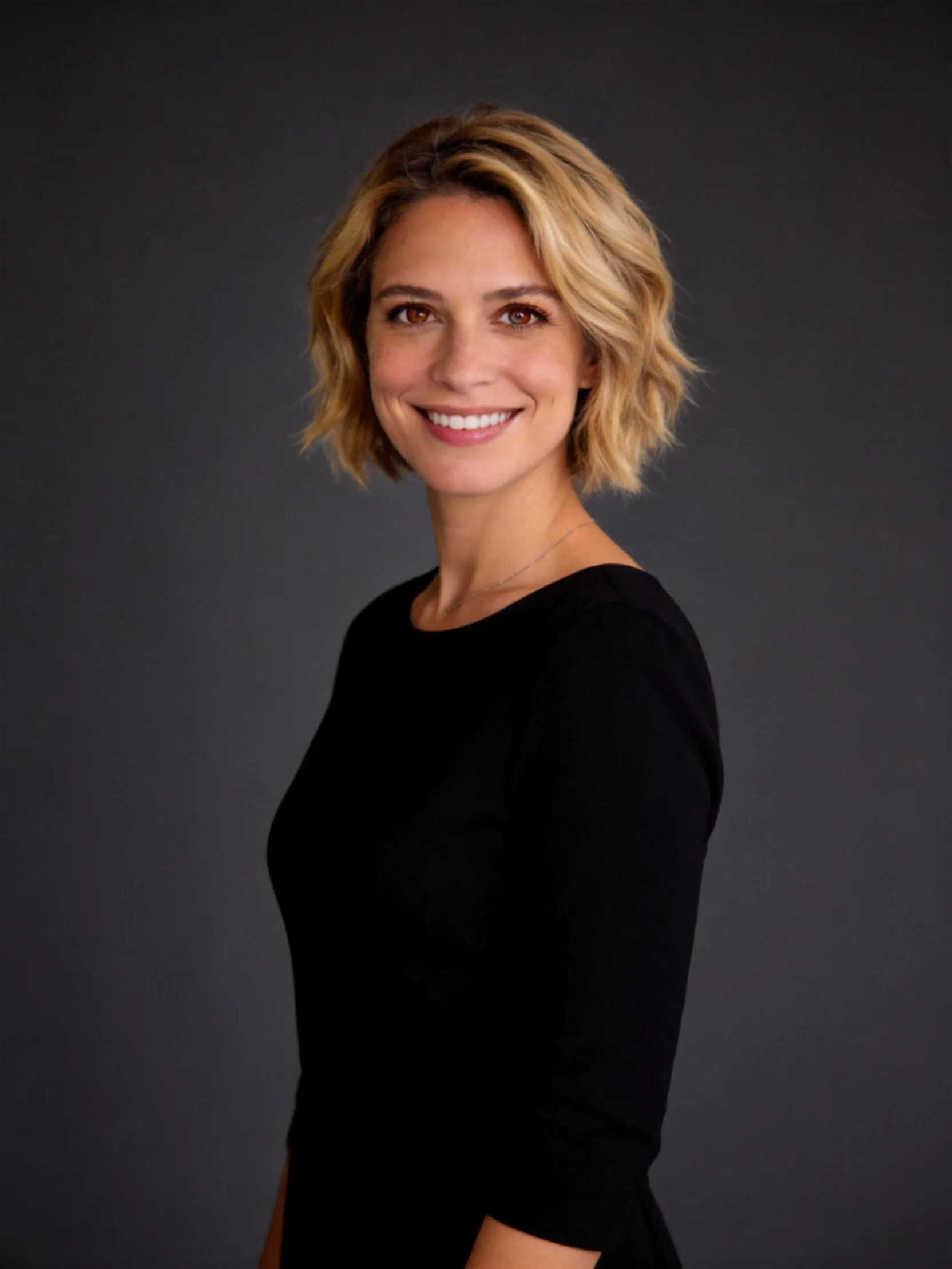 Studio Professional Portrait Avatar of Woman in Black Dress AI Photo