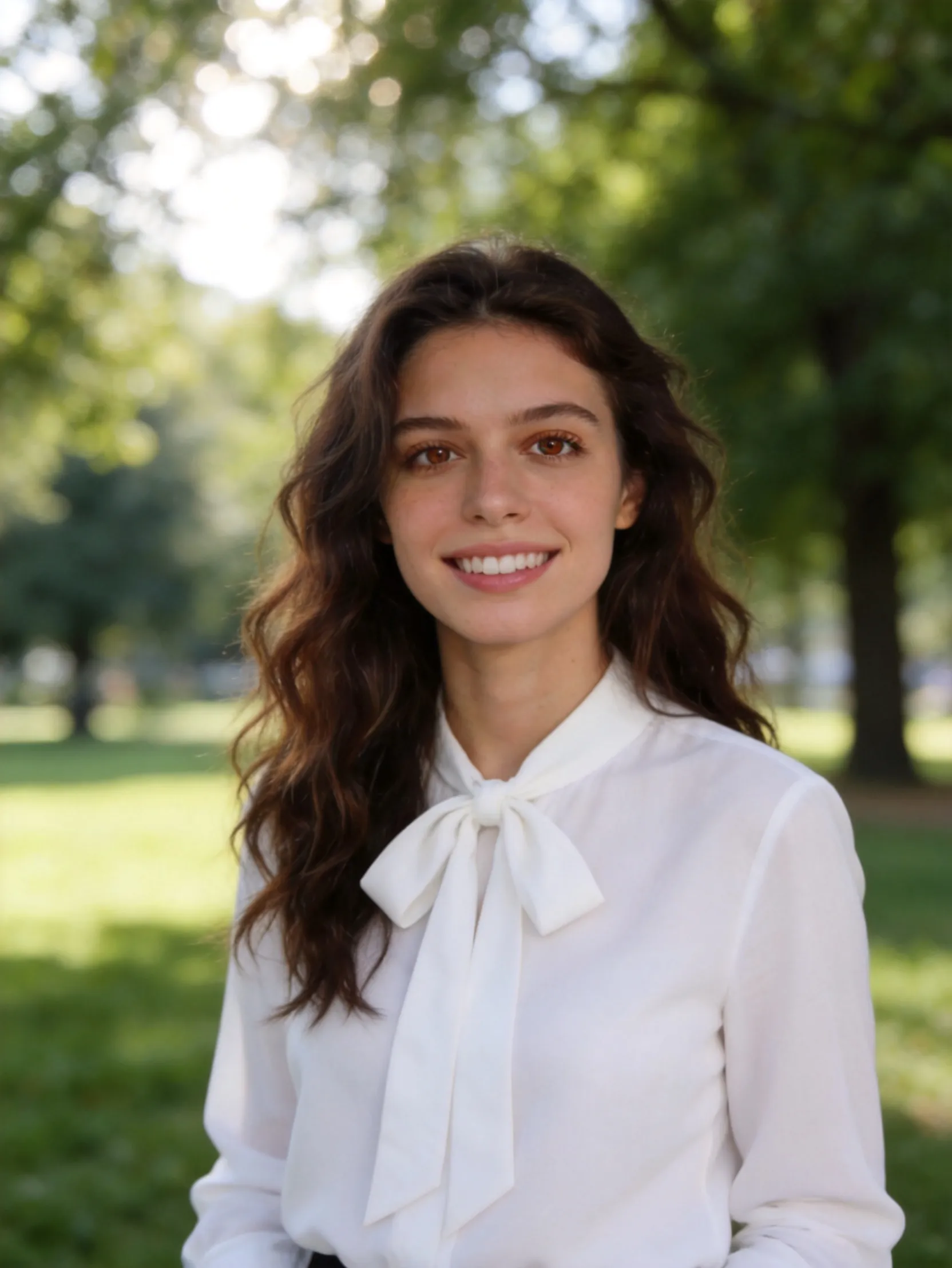 Fresh Outdoor Lawn Business Portrait Avatar for Professional Woman AI Photo