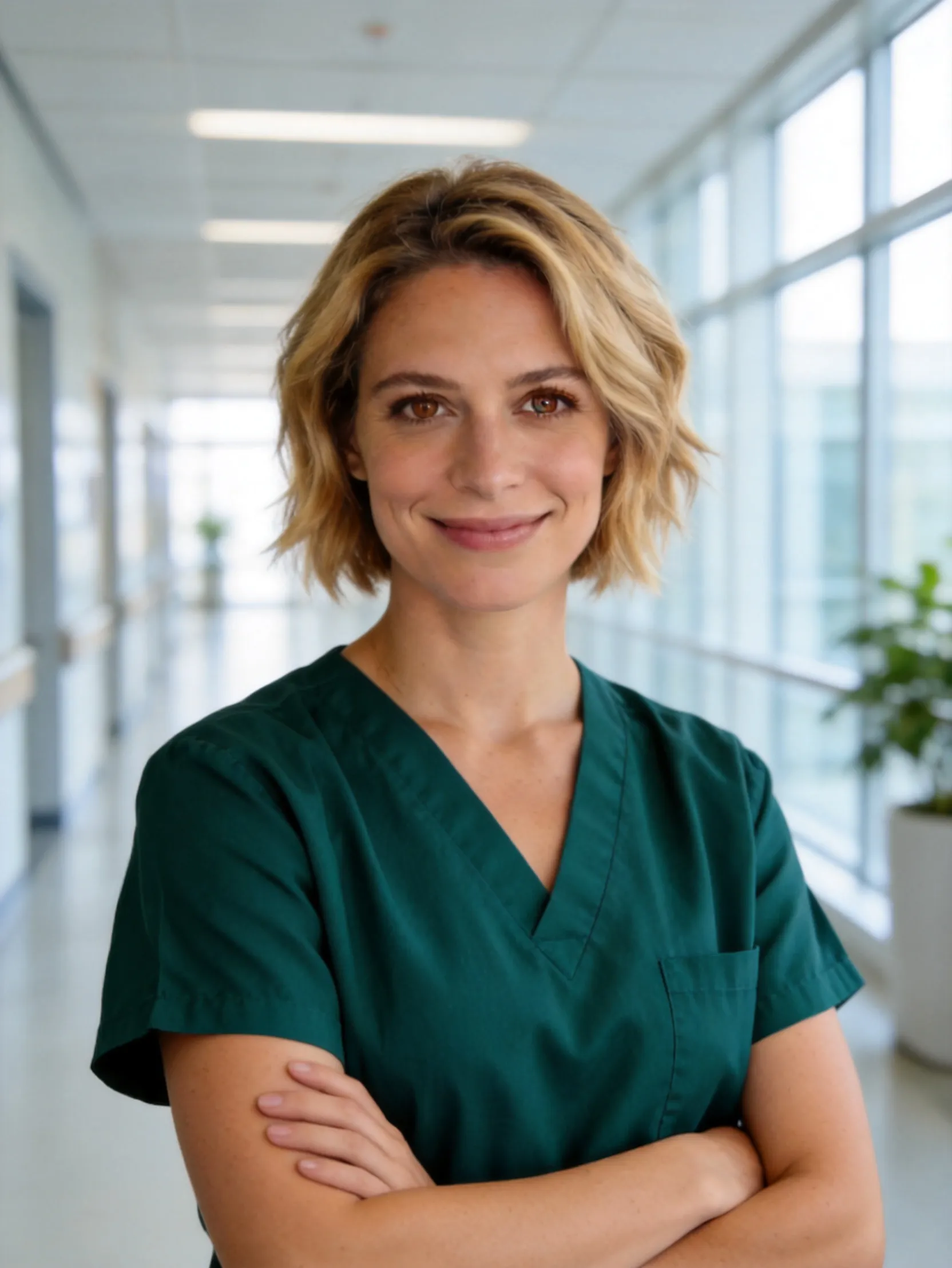Medical Professional Portrait Avatar in Hospital Corridor AI Photo
