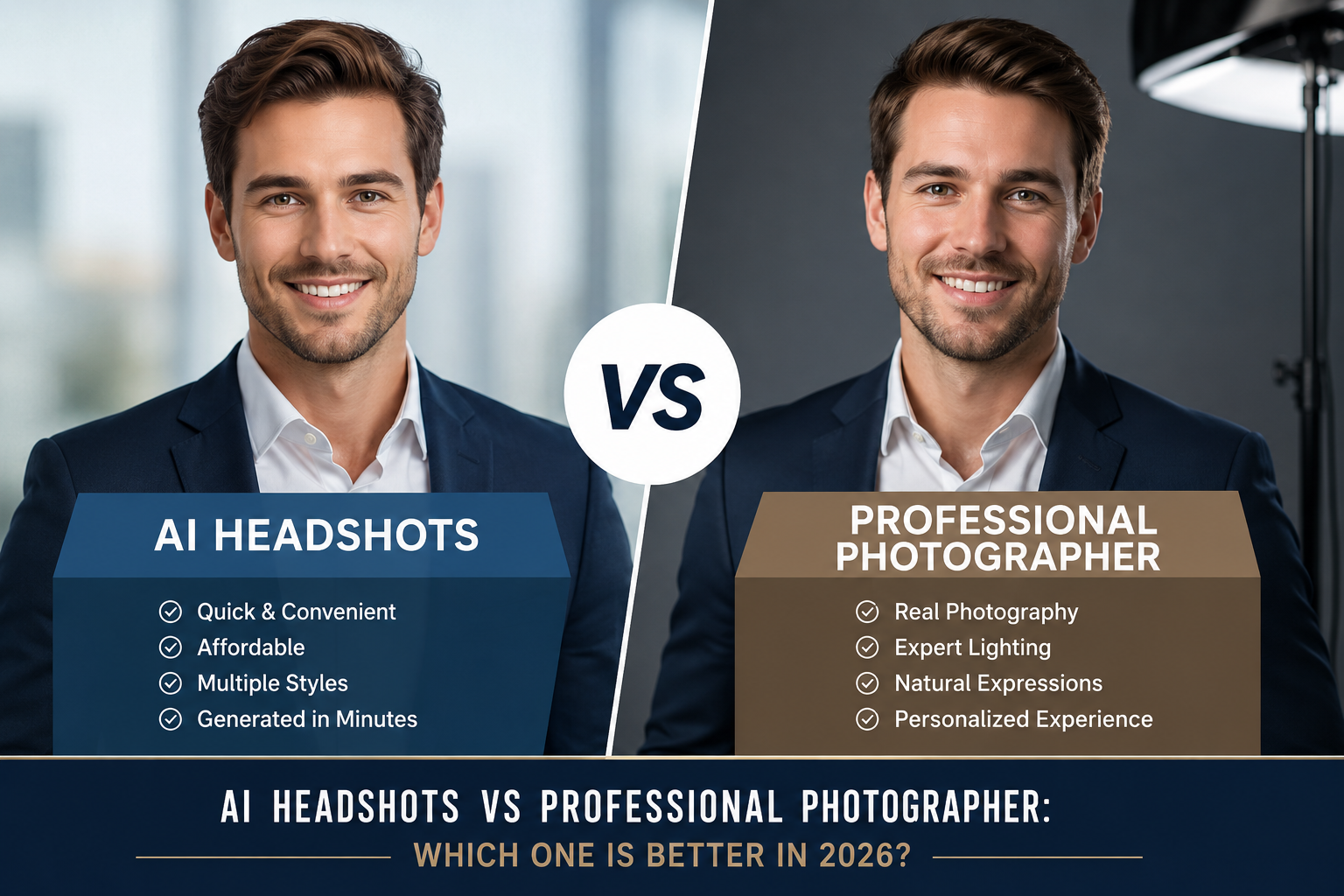 AI Headshots vs Professional Photographer: Which Is Better in 2026?
