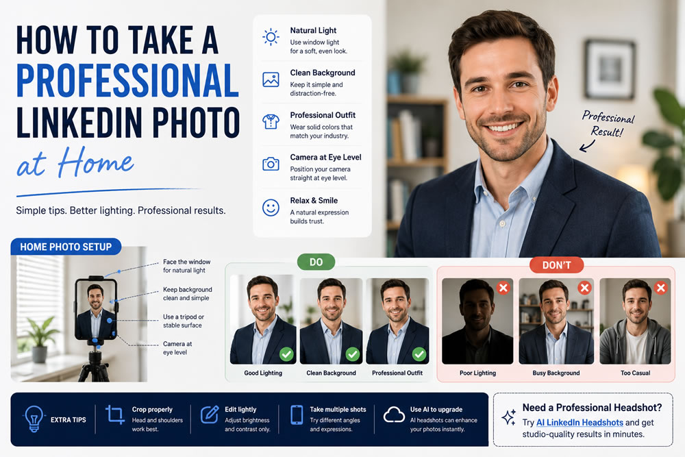 How To Take A Professional LinkedIn Photo At Home (2026 Guide)