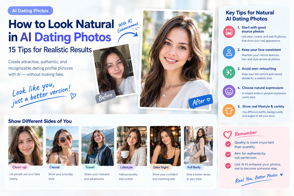 How to Look Natural in AI Dating Photos: 15 Tips for Realistic Results